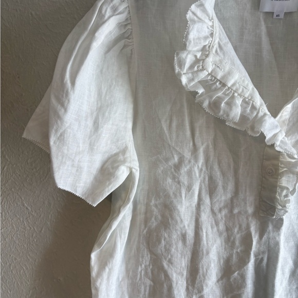 Sundays Cream Ruffle Trim Blouse - Picture 2 of 5